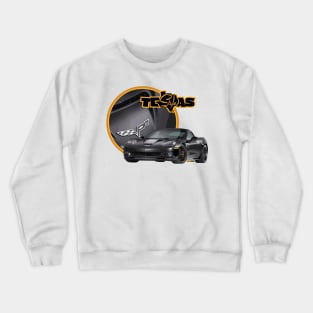 Texas-Style Black Corvette with yellow gold trim Crewneck Sweatshirt